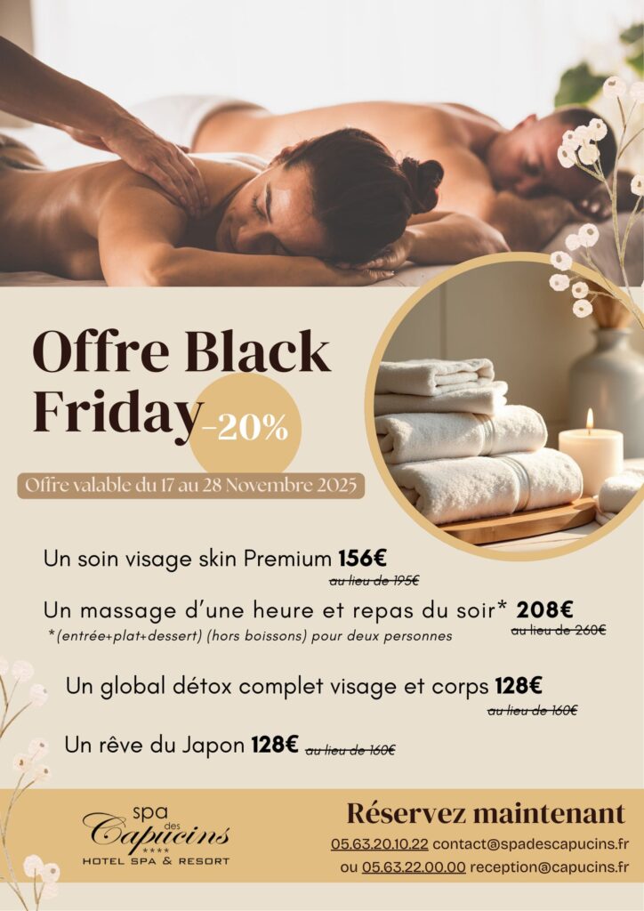 Black Friday : Offres exclusives du Spa de l’Abbaye des Capucins !